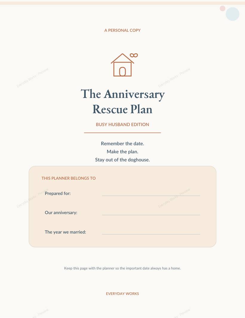 Anniversary Rescue Plan — His & Hers Bundle sample page 1