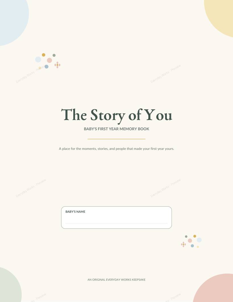 Baby, Love: The First Year Memory Book sample page 1