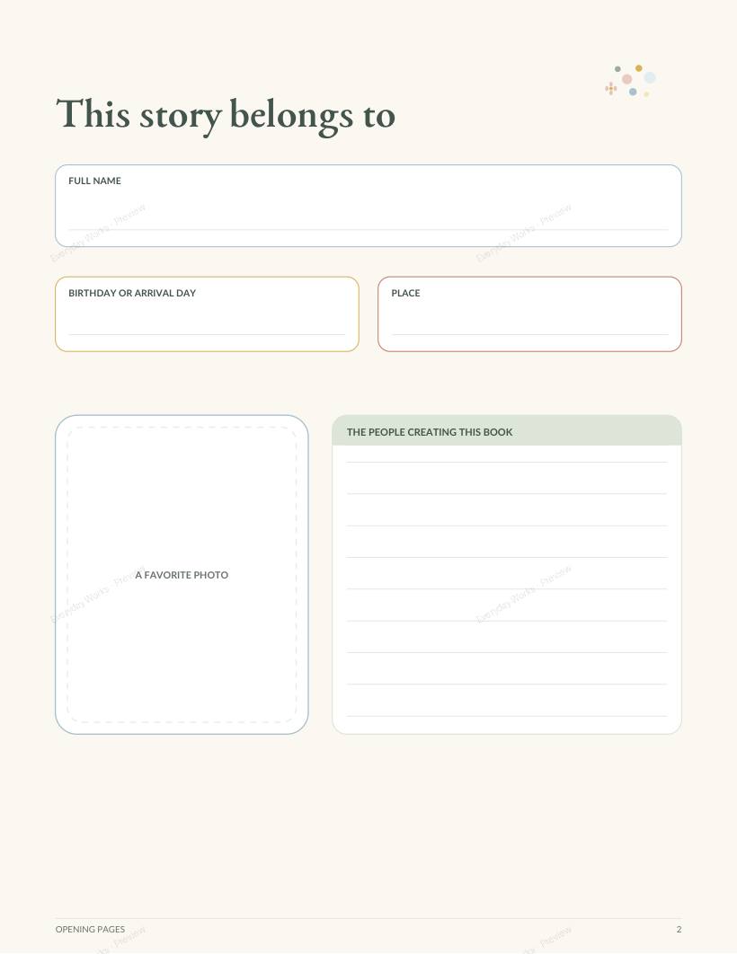 Baby, Love: The First Year Memory Book sample page 2