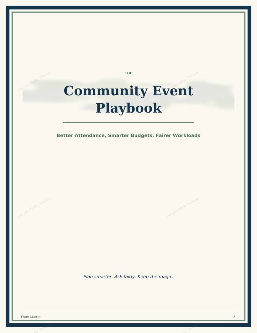 The Community Event Playbook sample page 1