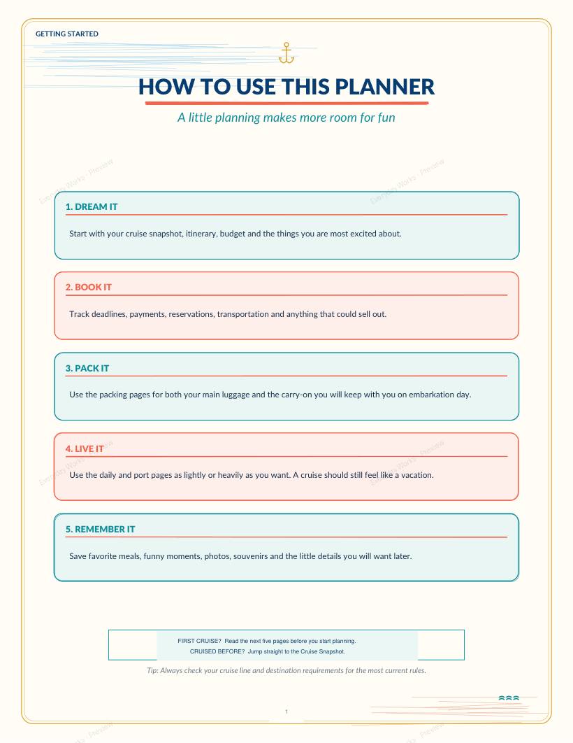 Cruise Planner sample page 4
