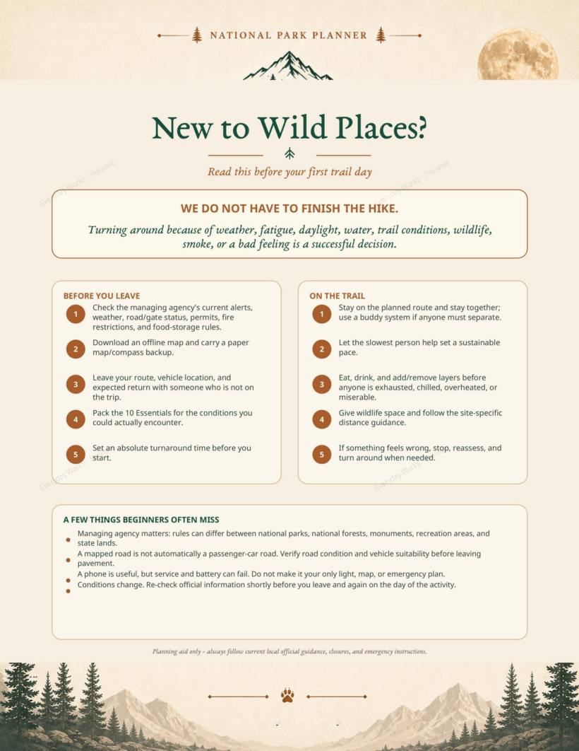 National Park Planner sample page 2