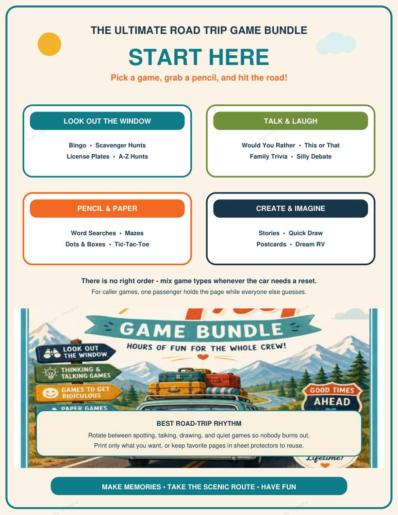 Road Trip Games — Book 1 sample page 1